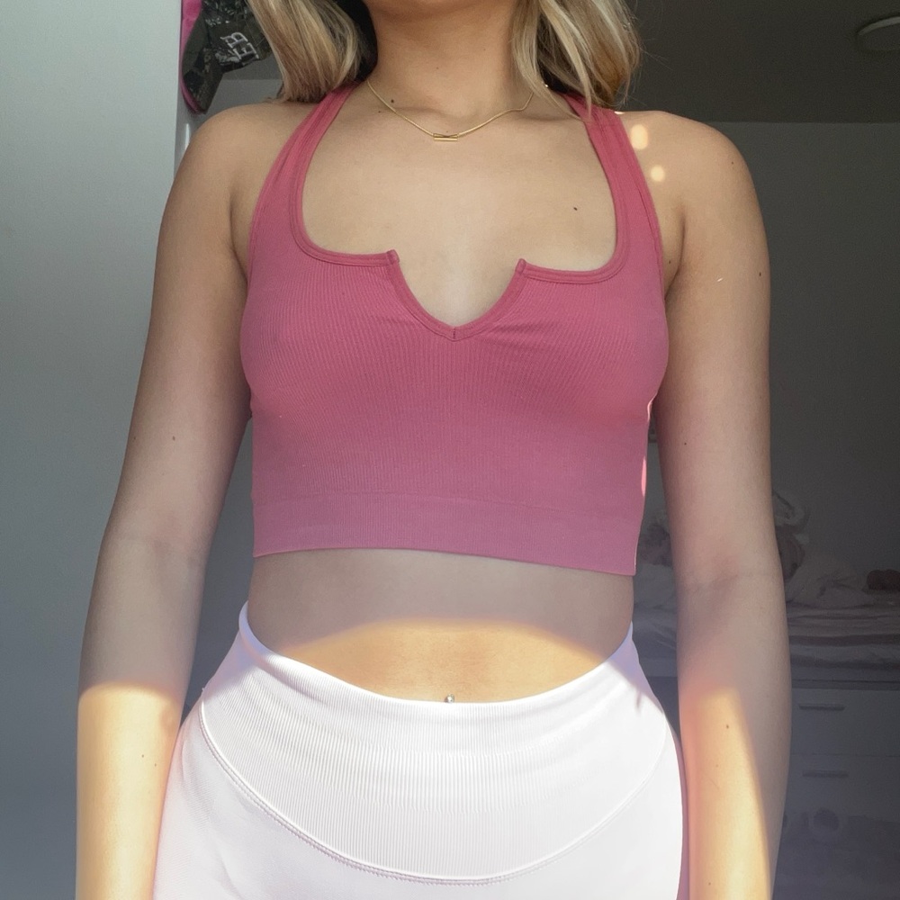 Target Pink Ribbed Tank Top - Picture 2 of 4
